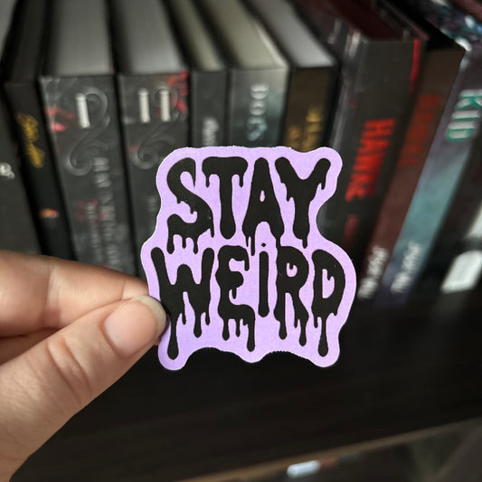 PURPLE Stay Weird STICKER