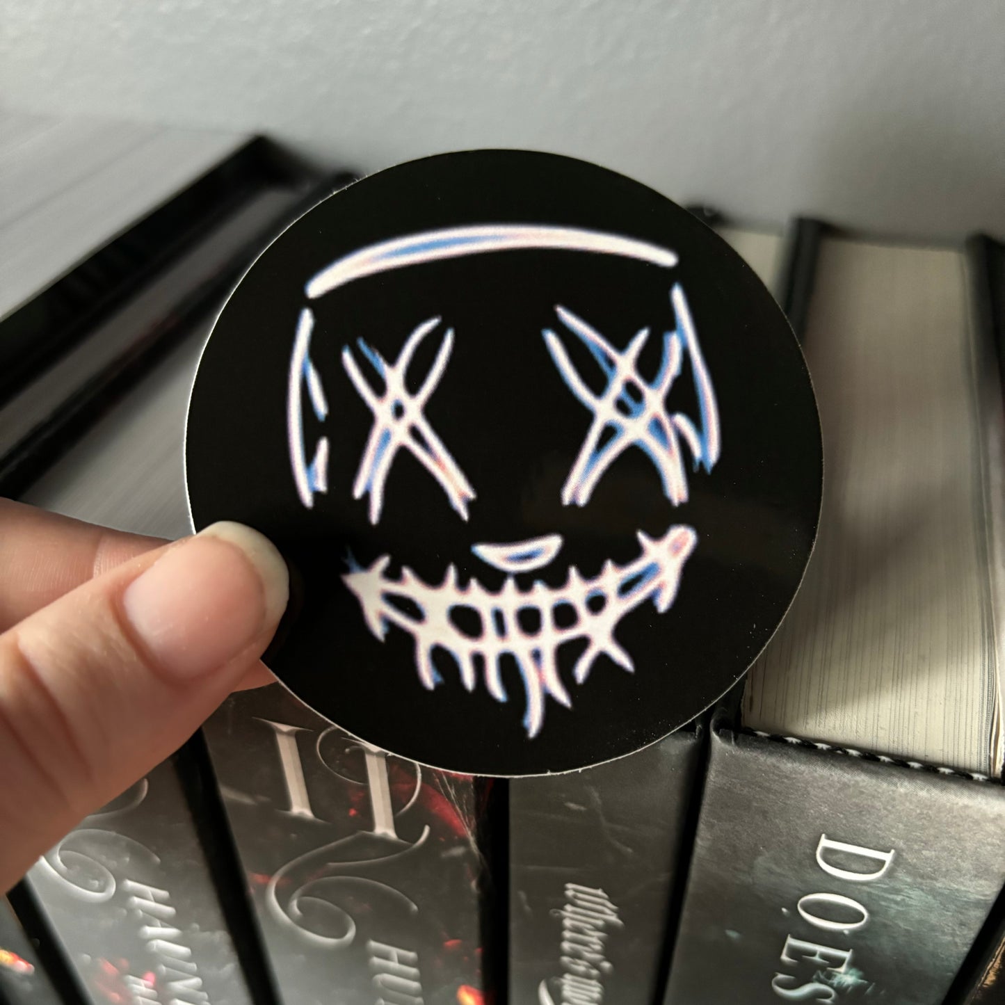 WHITE Purge Mask STICKER