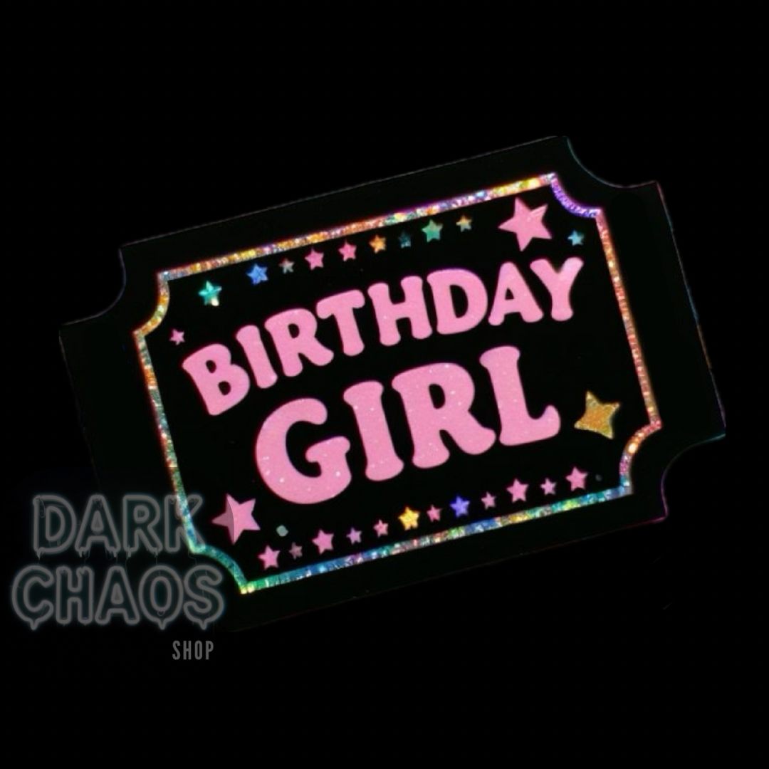 Birthday Girl Ticket STICKER